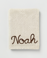 Personalisierte Strickdecke mit Namen - aus 100% Baumwolle