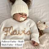 Hand-knitted personalized sweater made of 100% cotton