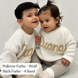 Hand-knitted personalized sweater made of 100% cotton