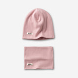 Rib knit set: hat & neck scarf