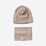 Rib knit set: hat & neck scarf