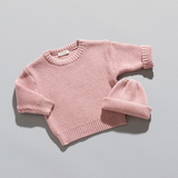 Strick-Set: Pullover und Beanie