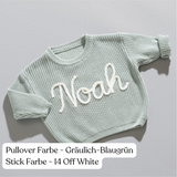 Handgestrickter personalisierter Strickpullover aus 100% Baumwolle