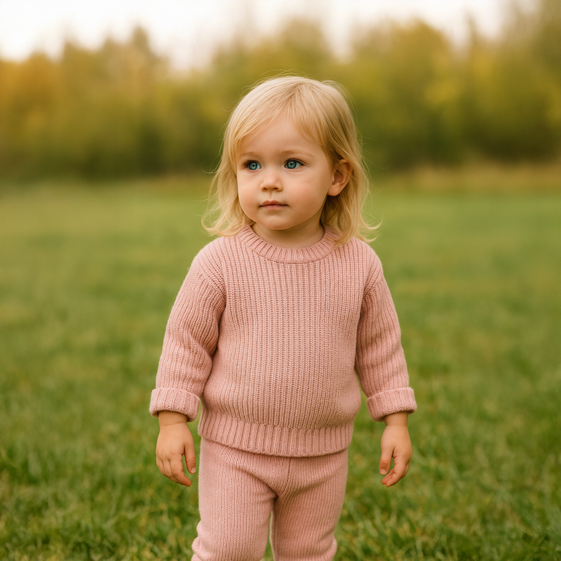 Strick-Set: Pullover und Beanie