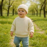 Strick-Set: Pullover und Beanie