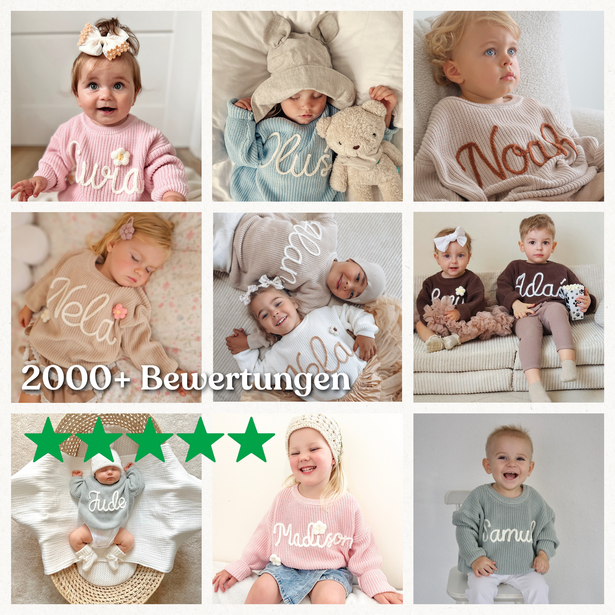 Maglioncino in maglia personalizzato, lavorato a mano in 100% cotone