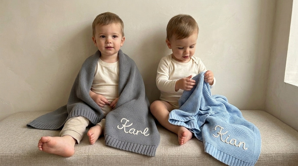 Manta de punto personalizada para pequeños exploradores