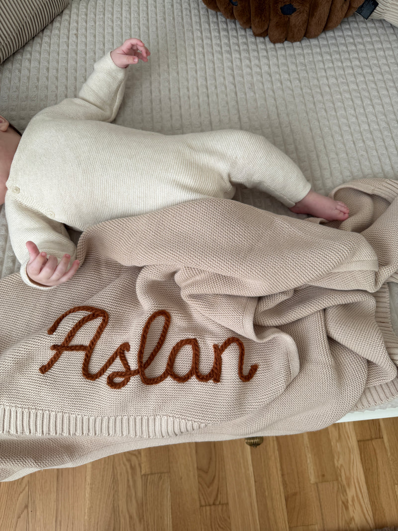 Manta de punto personalizada para pequeños exploradores