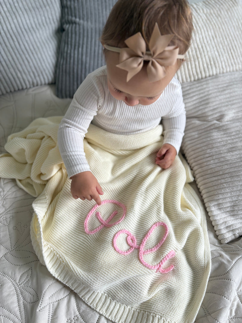 Manta de punto personalizada para pequeños exploradores
