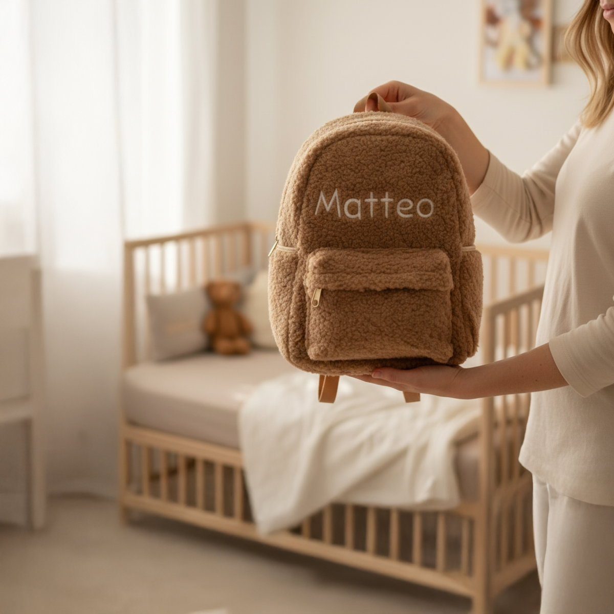 Mochila osito personalizada con nombre – mochila para la guardería