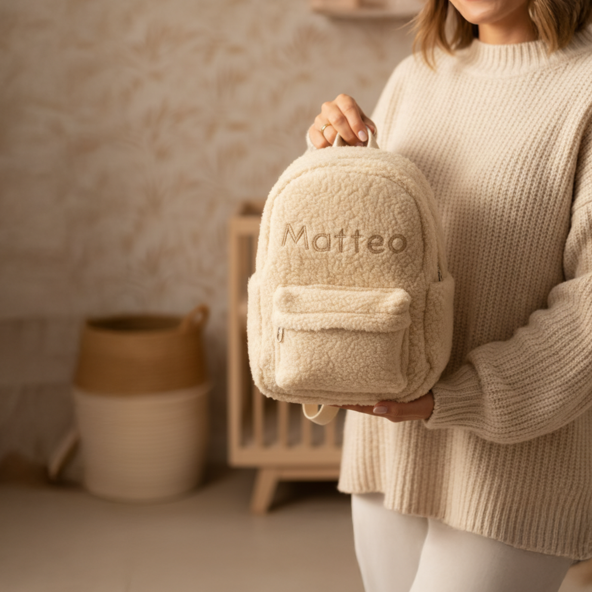 Mochila osito personalizada con nombre – mochila para la guardería